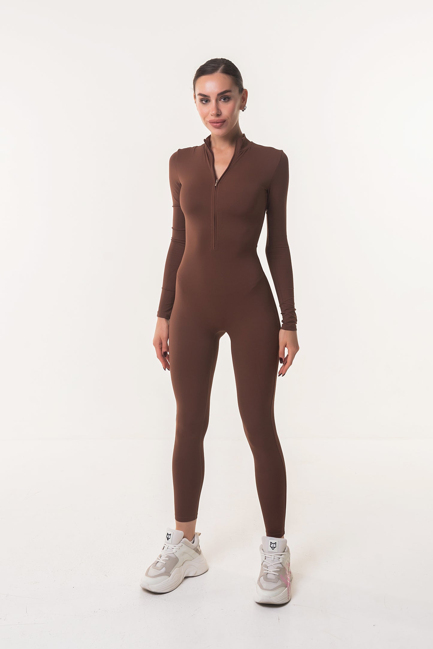 YOGA HUB Women's Long-Sleeve Full-Body Jumpsuit – Second-Skin Fit for Ultimate Performance